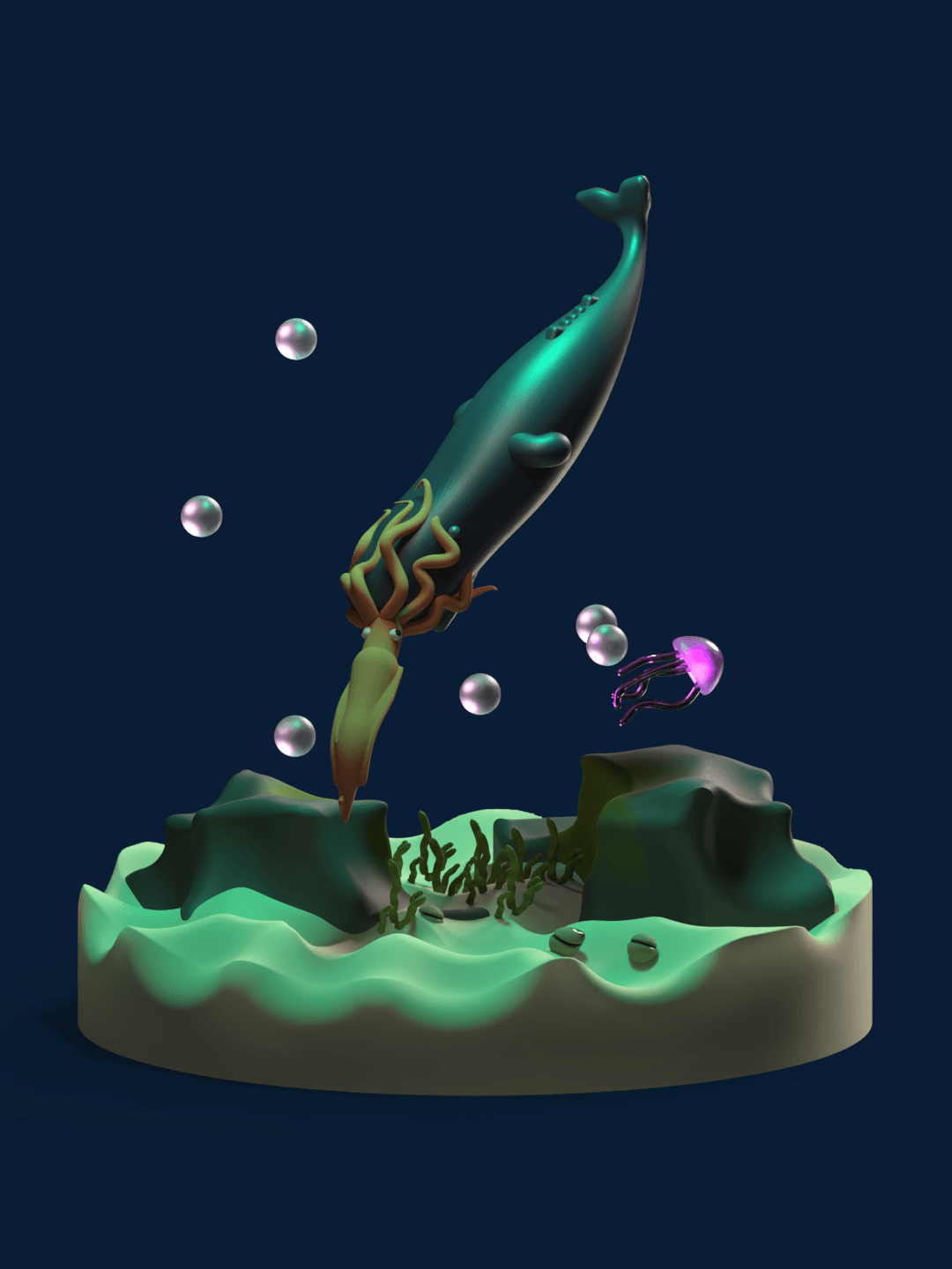 Giant squid vs sperm whale